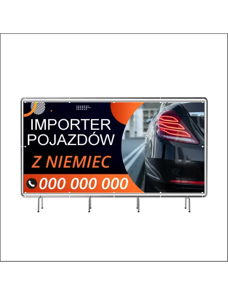 Reklamowy baner oczkowany 130x80 cm importer pojazdów