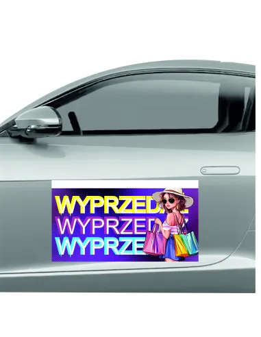 Magnes na samochód reklama magnetyczna 60x30 cm wyprzedaż