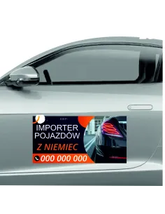 Magnes na samochód reklama magnetyczna 60x30 cm importer pojazdów