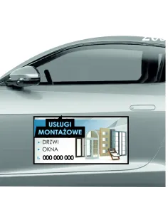 Magnes na samochód reklama magnetyczna 60x30 cm usługi montażowe