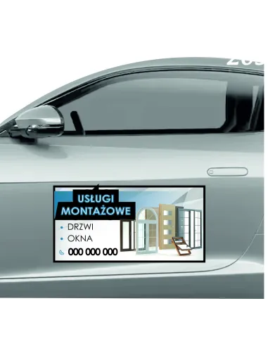 Magnes na samochód reklama magnetyczna 60x30 cm usługi montażowe