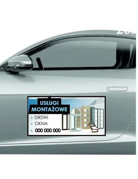 Magnes na samochód reklama magnetyczna 60x30 cm usługi montażowe