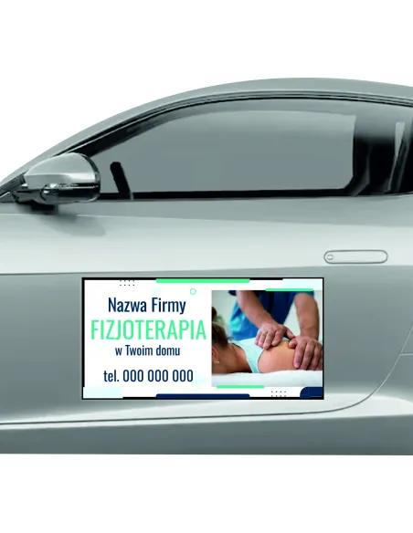 Magnes na samochód reklama magnetyczna 60x30 cm fizjoterapia