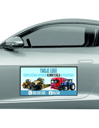 Magnes na samochód reklama magnetyczna 60x30 cm kompleksowa naprawa klimatyzacji