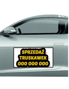 Magnes na samochód reklama magnetyczna 60x30 cm sprzedaż truskawek