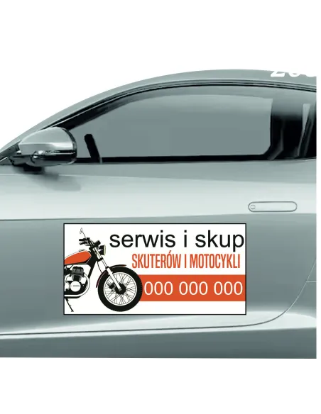 Magnes na samochód reklama magnetyczna 60x30 cm serwis i skup