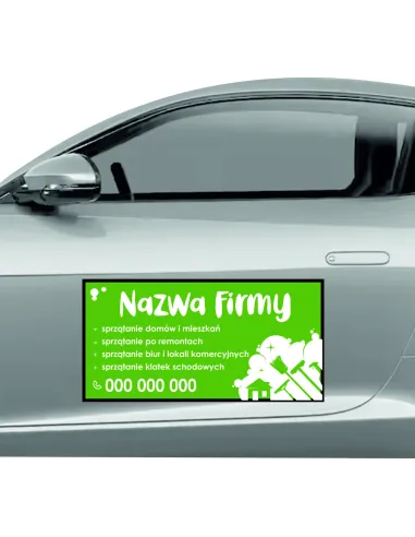 Magnes na samochód reklama magnetyczna 60x30 cm sprzątanie