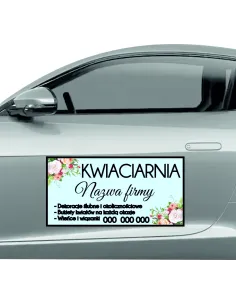 Magnes na samochód reklama magnetyczna 60x30 cm kwieciarnia
