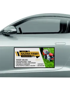 Magnes na samochód reklama magnetyczna 60x30 cm usługi ogrodnicze
