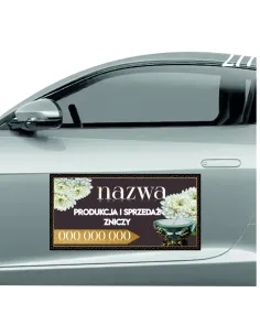 Magnes na samochód reklama magnetyczna 60x30 cm znicze