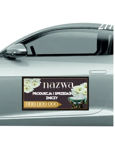 Magnes na samochód reklama magnetyczna 60x30 cm znicze