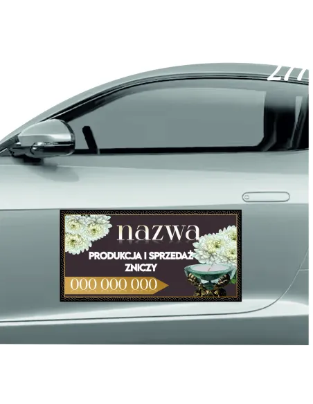 Magnes na samochód reklama magnetyczna 60x30 cm znicze