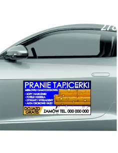 Magnes na samochód reklama magnetyczna 60x30 cm pranie tapicerki