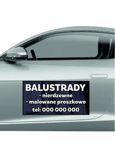 Magnes na samochód reklama magnetyczna 60x30 cm balustrady