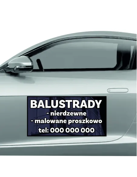Magnes na samochód reklama magnetyczna 60x30 cm balustrady