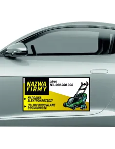 Magnes na samochód reklama magnetyczna 60x30 cm naprawa i usługi