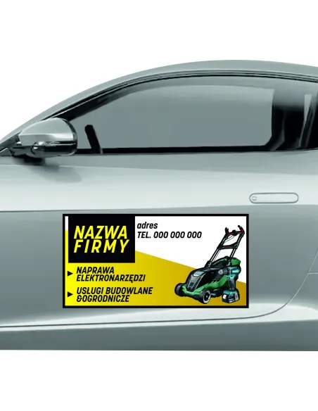Magnes na samochód reklama magnetyczna 60x30 cm naprawa i usługi
