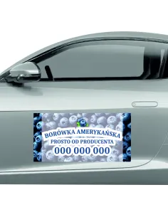 Magnes na samochód reklama magnetyczna 60x30 cm borówki