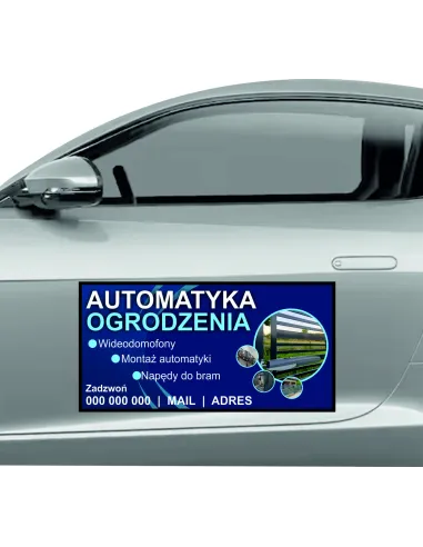 Magnes na samochód reklama magnetyczna 60x30 cm automatyczne ogrodzenia