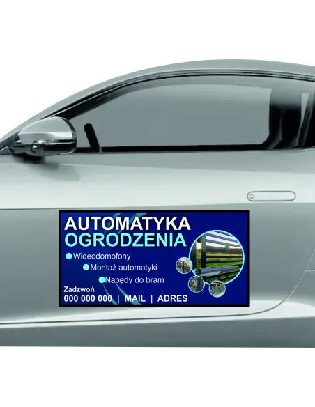 Magnes na samochód reklama magnetyczna 60x30 cm automatyczne ogrodzenia