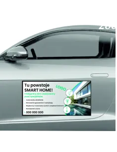 Magnes na samochód reklama magnetyczna 60x30 cm smart home