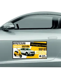 Magnes na samochód reklama magnetyczna 60x30 cm wypożyczalnia