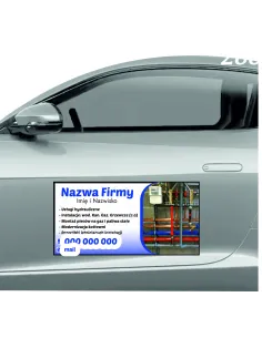 Magnes na samochód reklama magnetyczna 60x30 cm usługi hydrualiczne