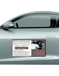 Magnes na samochód reklama magnetyczna 60x30 cm psycholog-psychoterapeuta