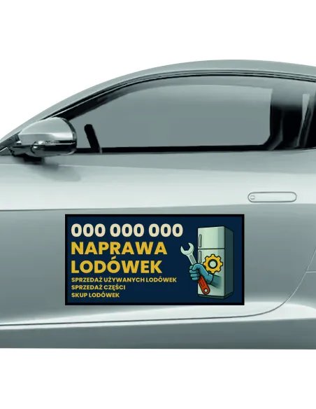 Magnes na samochód reklama magnetyczna 60x30 cm naprawa lodówek