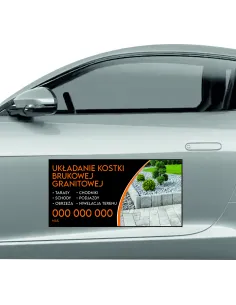 Magnes na samochód reklama magnetyczna 60x30 cm układanie kostki