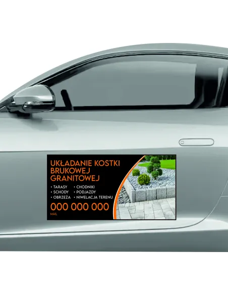 Magnes na samochód reklama magnetyczna 60x30 cm układanie kostki