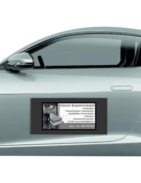 Magnes na samochód reklama magnetyczna 60x30 cm usługi kamieniarskie