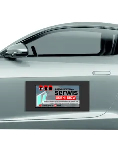 Magnes na samochód reklama magnetyczna 60x30 cm serwis okien i drzwi