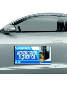 Magnes na samochód reklama magnetyczna 60x30 cm wiercenie studni