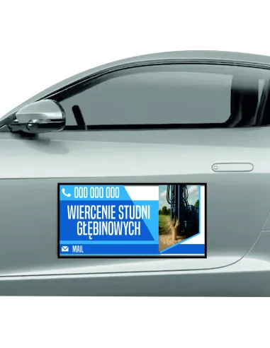 Magnes na samochód reklama magnetyczna 60x30 cm wiercenie studni