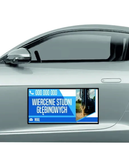 Magnes na samochód reklama magnetyczna 60x30 cm wiercenie studni