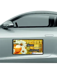 Magnes na samochód reklama magnetyczna 60x30 cm pasieka