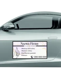 Magnes na samochód reklama magnetyczna 60x30 cm stylizacja paznokci