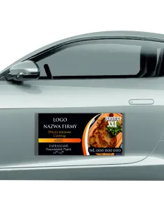 Magnes na samochód reklama magnetyczna 60x30 cm obiady domowe