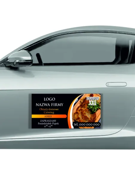 Magnes na samochód reklama magnetyczna 60x30 cm obiady domowe