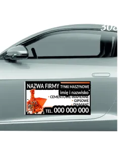 Magnes na samochód reklama magnetyczna 60x30 cm tynki maszynowe
