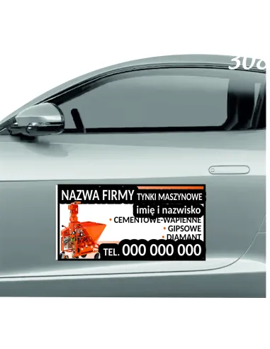 Magnes na samochód reklama magnetyczna 60x30 cm tynki maszynowe