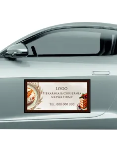 Magnes na samochód reklama magnetyczna 60x30 cm cukiernia