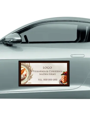 Magnes na samochód reklama magnetyczna 60x30 cm cukiernia