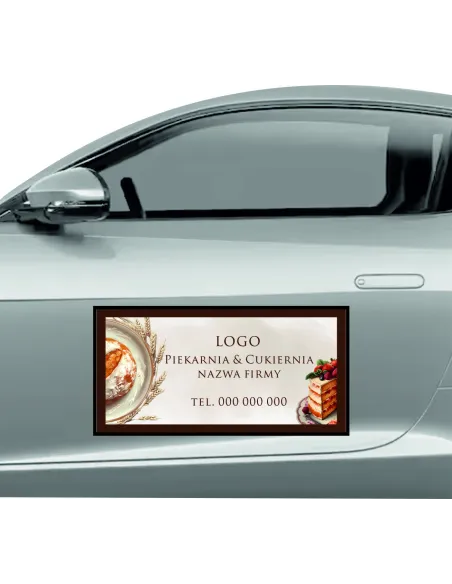 Magnes na samochód reklama magnetyczna 60x30 cm cukiernia