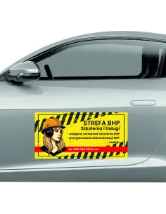 Magnes na samochód reklama magnetyczna 60x30 cm szkolenia i usługi