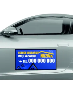 Magnes na samochód reklama magnetyczna 60x30 cm usługi dekarskie