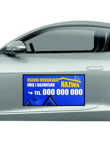 Magnes na samochód reklama magnetyczna 60x30 cm usługi dekarskie