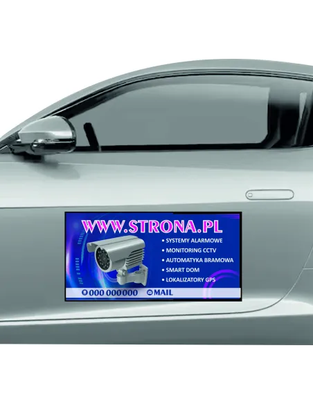 Magnes na samochód reklama magnetyczna 60x30 cm systemy alarmowe