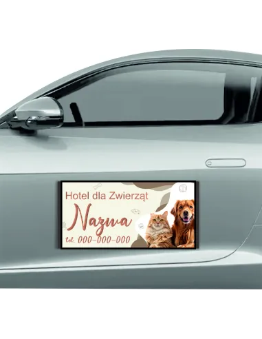 Magnes na samochód reklama magnetyczna 60x30 cm hotel dla zwierząt